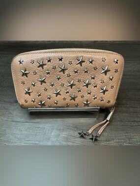 Jimmy Choo "Filipa" Star-Studded Zip-Around Wallet